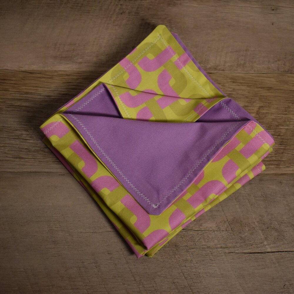 Geometric Purple Reusable Napkins